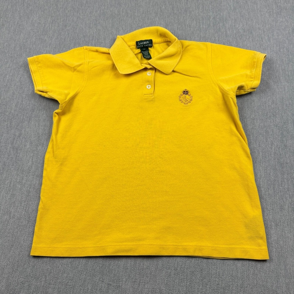 Lauren Ralph Lauren Polo Shirt Womens Small Yellow Short Sleeve Classic Casual